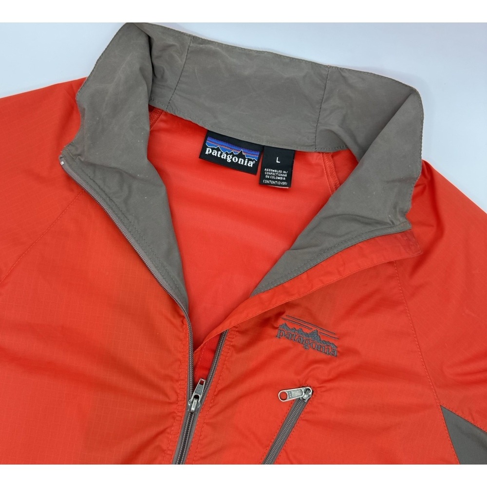 Patagonia Velocity O2 Jacket Men's Large Orange Gray Running Shell 24104